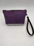 Zippy Clutch – Lavender Cork with Embroidered Flowers & Silver Accents