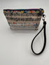 Zippy Clutch – Music Canvas &  Blue Cork with Rainbow Accents