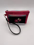 Zippy Clutch – Pink Cork with Embroidered Flowers & Rainbow Accents