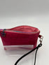 Zippy Clutch – Pink Cork with Embroidered Flowers & Rainbow Accents
