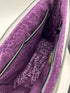 Zippy Clutch – Lavender Cork with Embroidered Flowers & Silver Accents