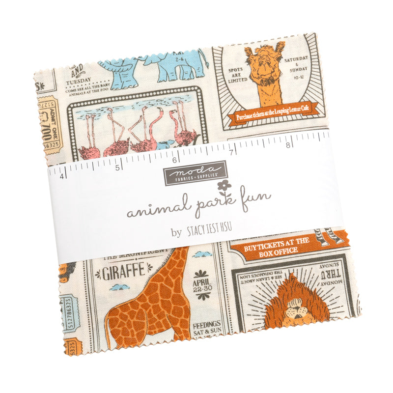Animal Park Fun Charm Pack– Stacy Iest Hsu for Moda Fabrics -Ships in January