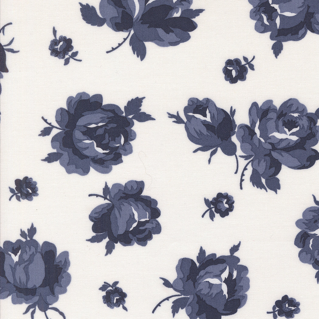 Summertime Navy on Cream Rosie Yardage SKU# 55320-31