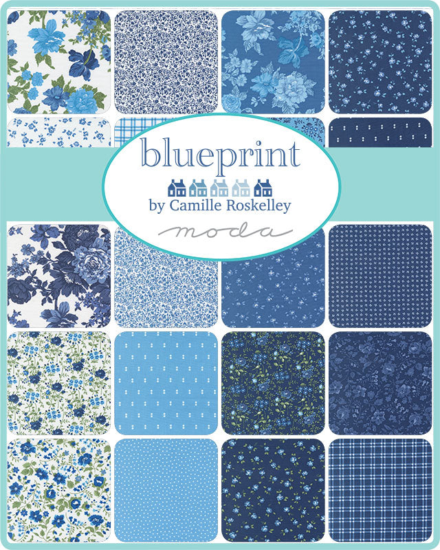 Blueprint by Camille Roskelley for Moda Fabrics – Charm Pack ( 5” Squares) – Ships in December