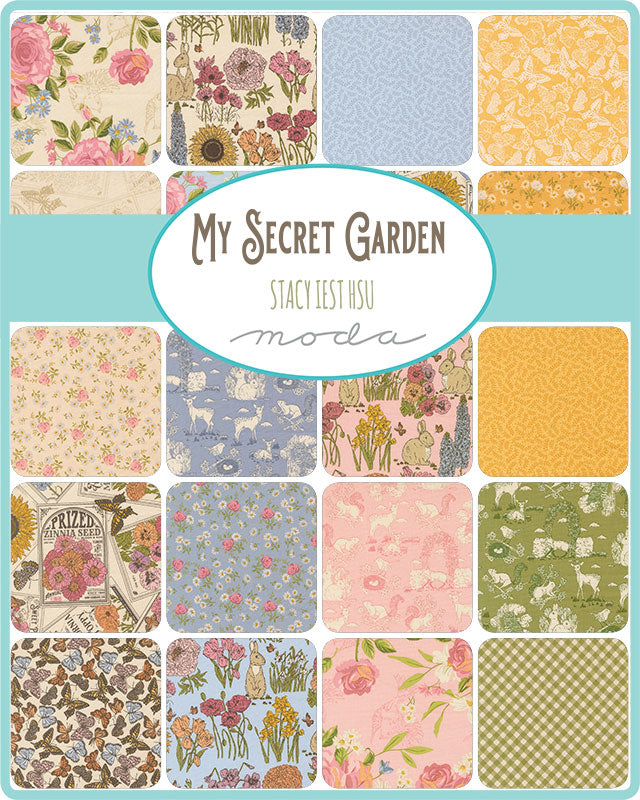 Preorder–Arriving August 2026 |My Secret Garden Fat Quarter Bundle 27 Fat Quarters + One Panel by Stacy Lest Hue for Moda Fabrics