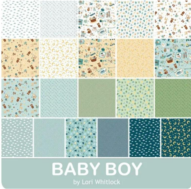 Baby Boy Charm Pack – Lori Whitlock for Riley Blake 5x5 inch