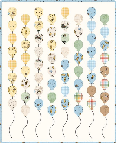 Balloon Release quilt kit featuring Winnie the Pooh from Riley Blake Designs 52x64
