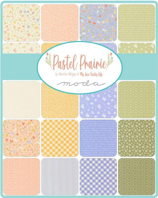 Bloom Crossing Quilt Kit (50x60) Featuring Pastel Prairie Panels by Heather Briggs for Moda