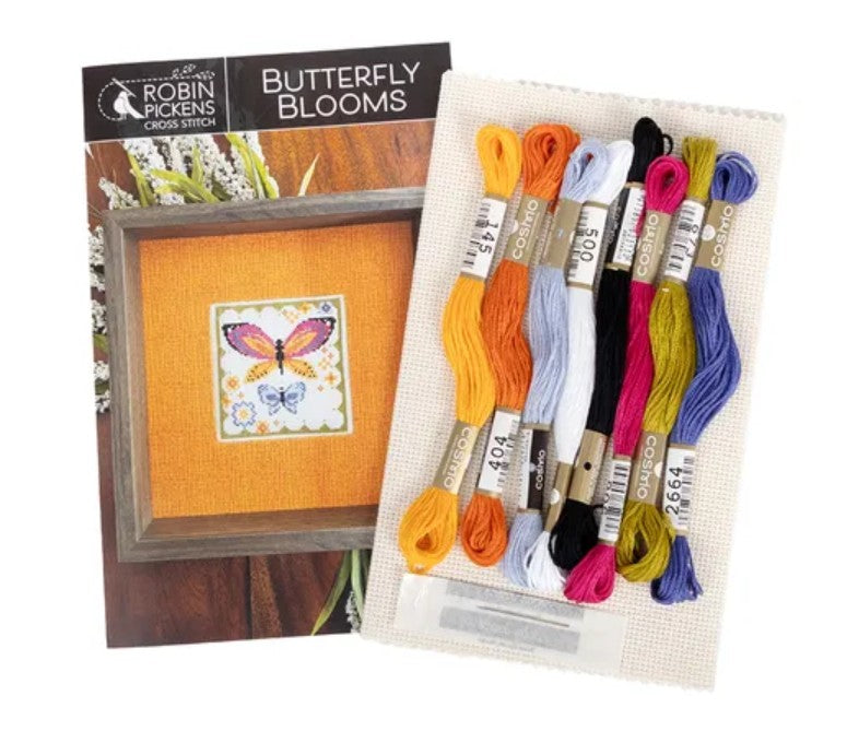 Butterfly Blooms Cross Stitch Kit by Robin Pickens | Moda Fabrics