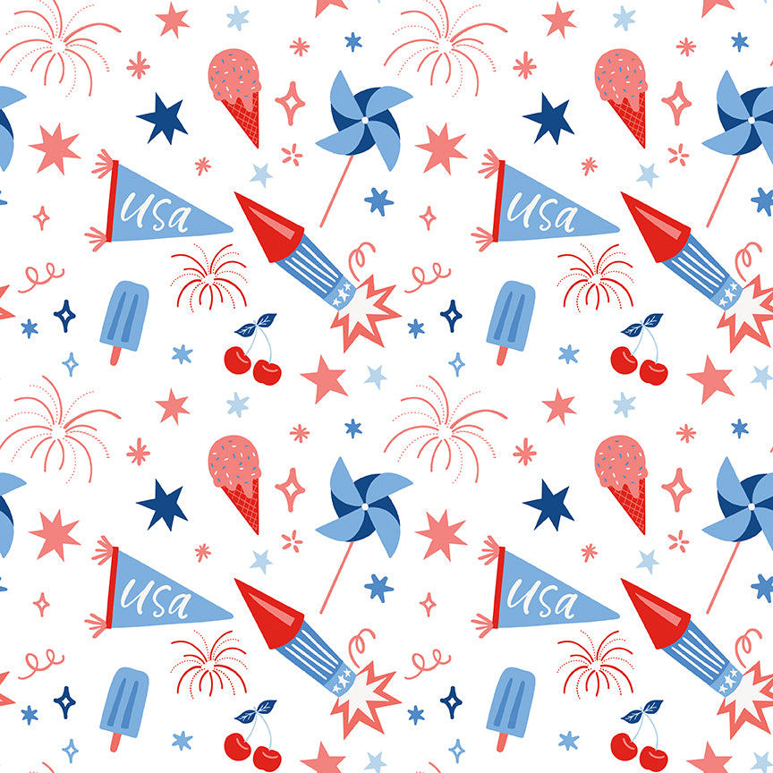 Liberty Stars Quilt Kit – Firecracker by My Minds Eye for Riley Blake – 56” x 74”