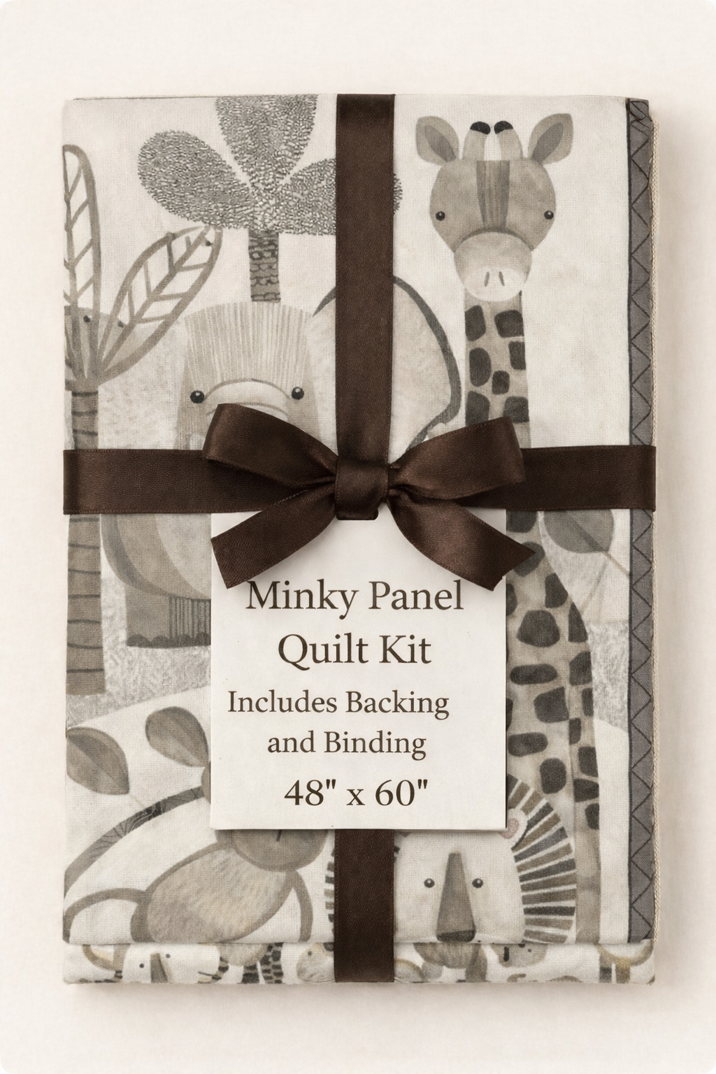 Jungle Romp Minky Panel Quilt Kit – Includes Backing & Binding – 60" x 48" – Betsey Cavallo for Henry Glass Fabrics