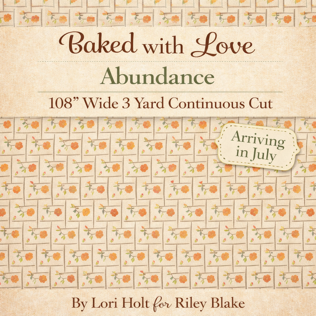 Preorder - Arriving July -Baked with Love Linen Abundance 108" Wideback 3 Yard Continuous Cut -By Lori Holt for Riley Blake Designs