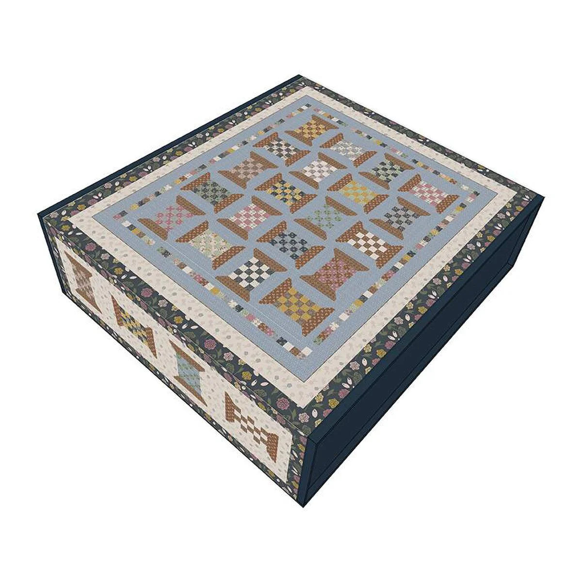 Reserve Now - Honey Locust Checkered Spools Boxed Quilt Kit by Amber Johnson