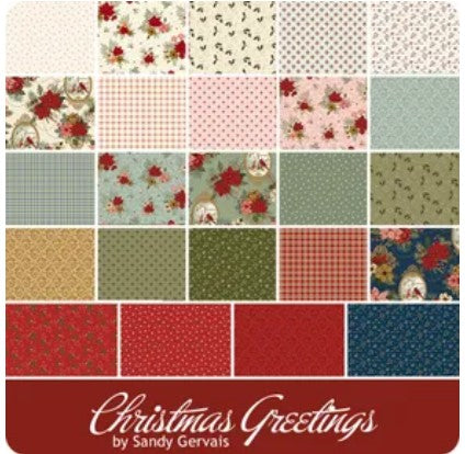 Christmas Greetings Fat Quarter Bundle by Sandy Gervais for Riley Blake Designs – 24 Fat Quarters – Shipping in May
