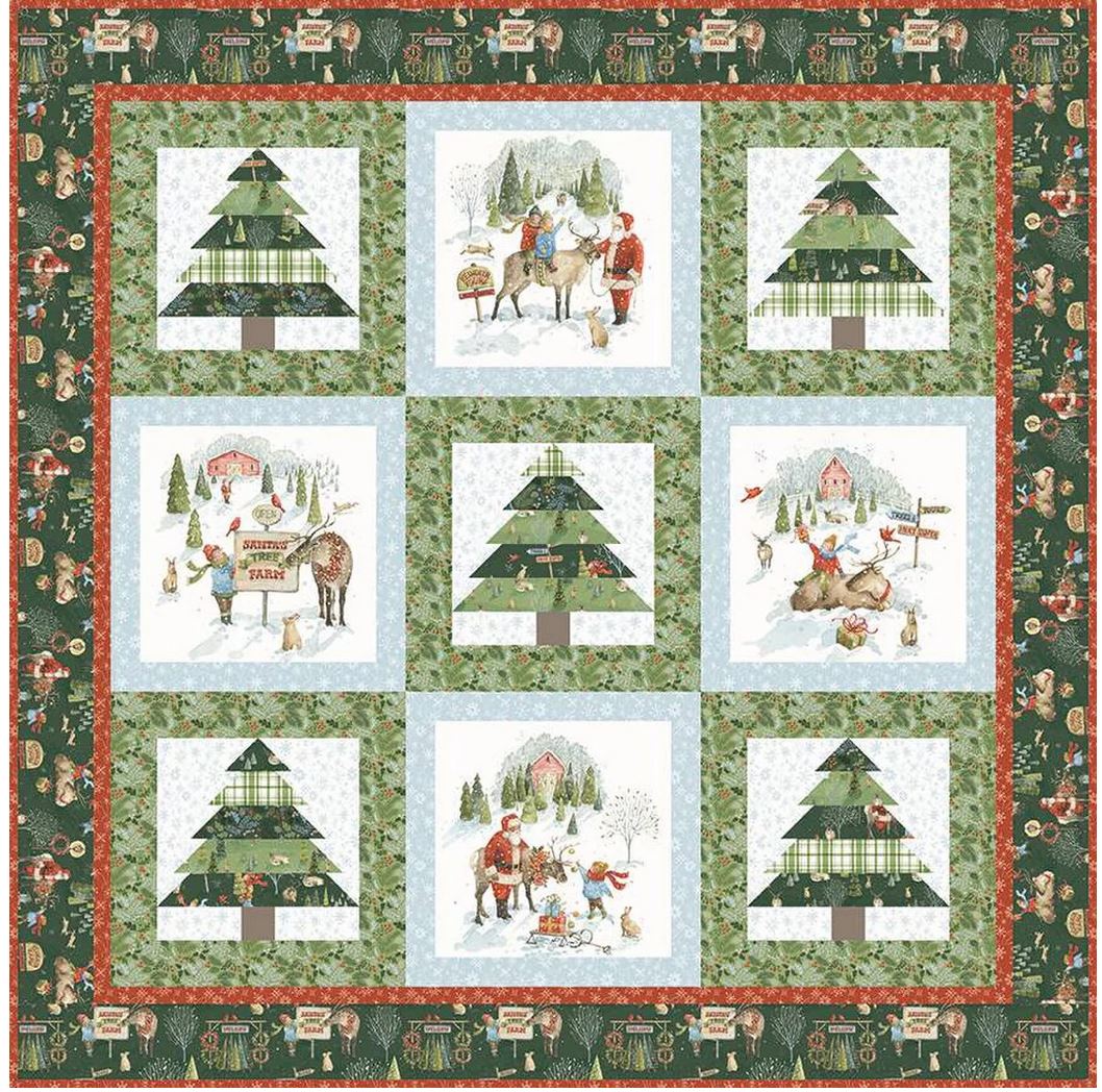 Reserve Now - Santa's Tree Farm Panel Quilt Kit by Lisa Audit