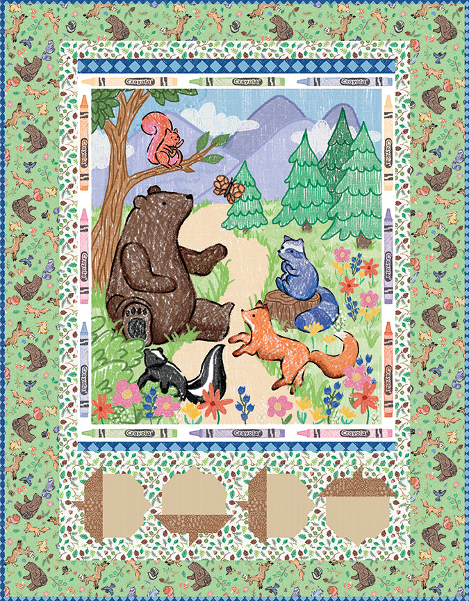 Preorder- Colorful Critters Panel Boxed Quilt Kit from Riley Blake 51x65.5 Shipping July 2026