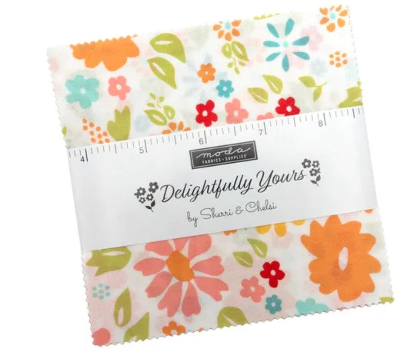 Delightfully Yours Mini Charm Pack 2.5x2.5– Sherri & Chelsi for Moda Fabrics- Ships September