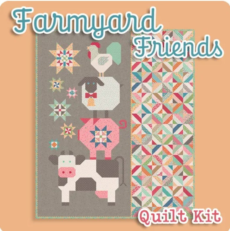 Farmyard Friends Quilt Kit Featuring Farmer’s Daughter by Lori Holt- Ships in January
