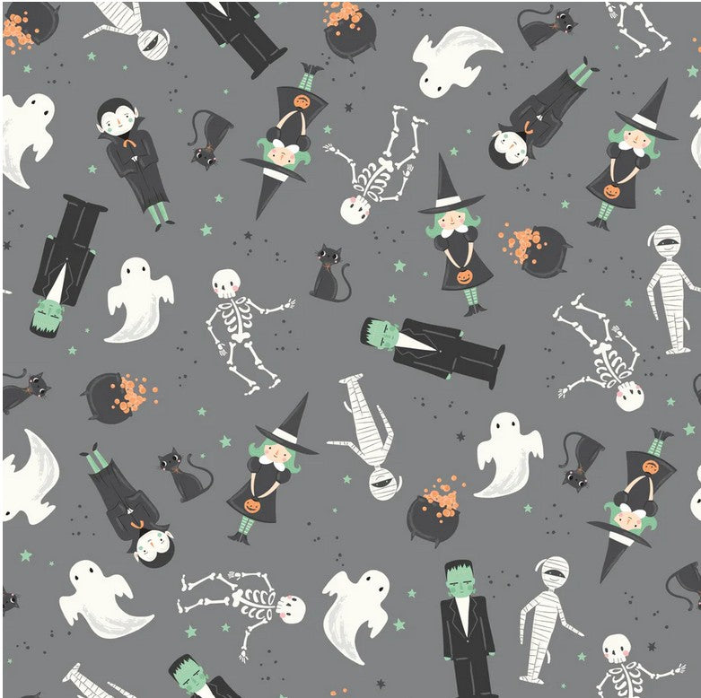 Frank and Friends Main Grey – Fabric by the Yard – Riley Blake Designs
