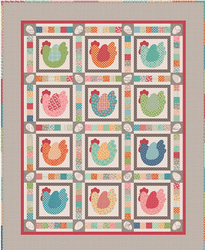 Farmer's Daughter Boxed Hen House Quilt Kit by Lori Holt - January Shipping