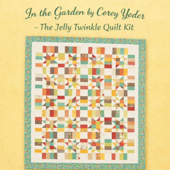 In the Garden by Corey Yoder -The Jelly Twinkle Quilt Kit  64"x76". Include Pattern, all fabric for top and binding