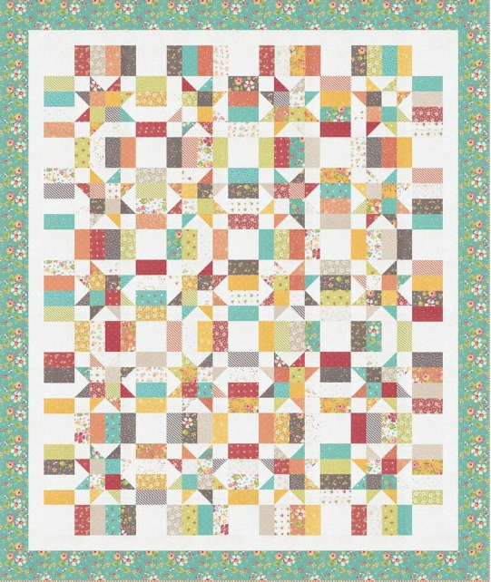 In the Garden by Corey Yoder -The Jelly Twinkle Quilt Kit  64"x76". Include Pattern, all fabric for top and binding