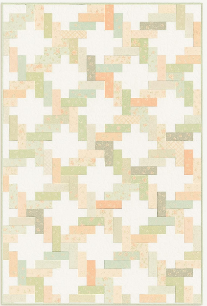 Jelly Twist Quilt Kit recolored using Abloom Fabric by Corey Yoder, 60x80 Large Throw Quilt Kit