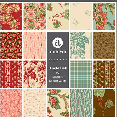 Preorder Jingle Bell 2.5 Inch Strip Roll by Laundry Basket Quilts for Andover Fabrics 40 Strips Shipping May 2026