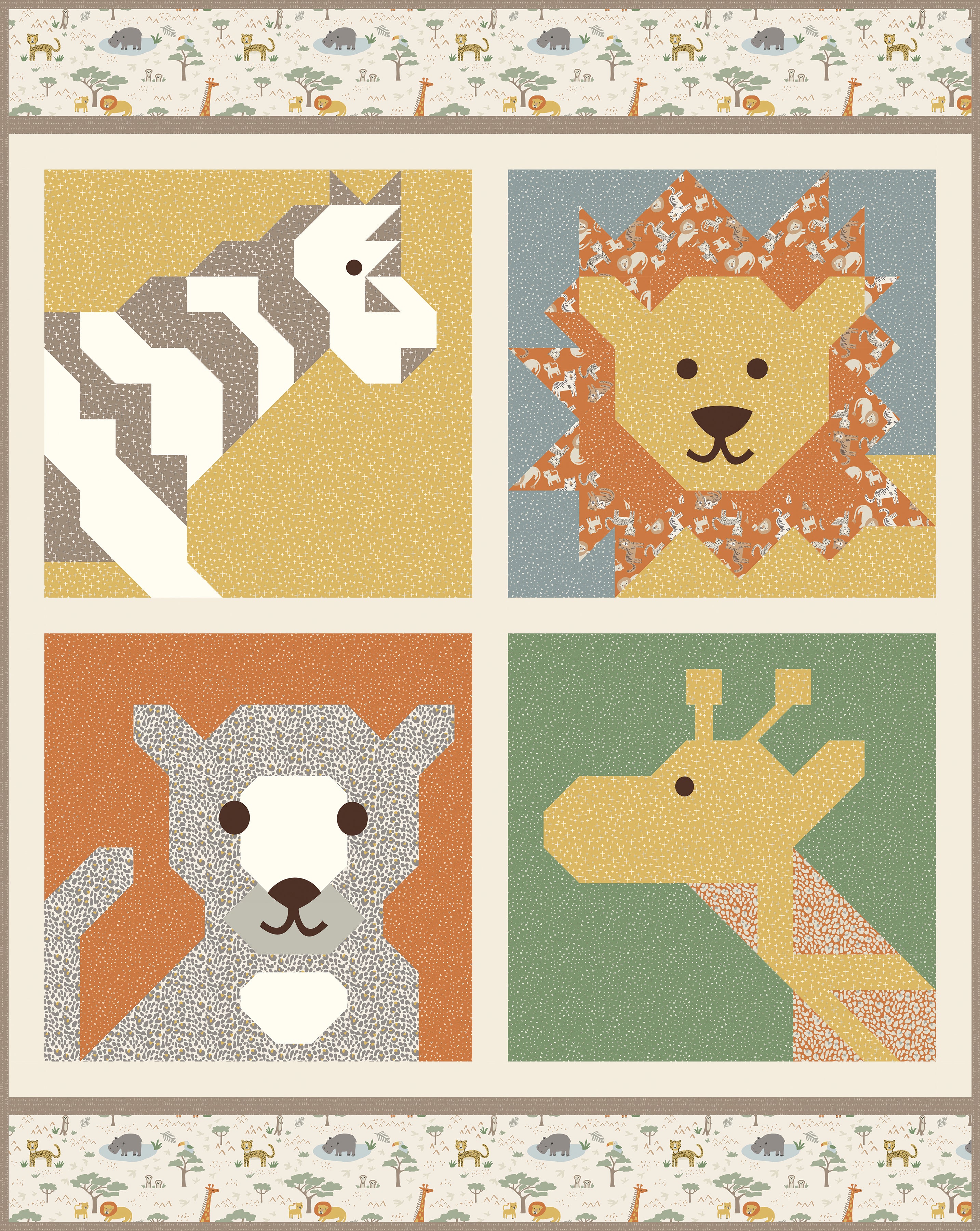 Safari on the Savanna Quilt Kit – Leo & Savannah Collection by Deena Rutter for Riley Blake – Ships March 2026