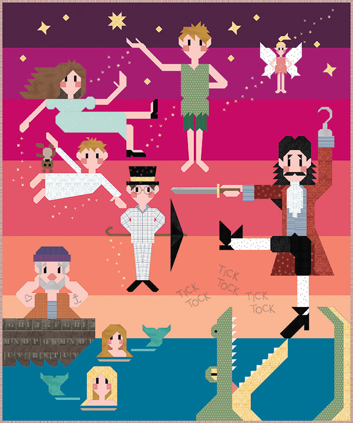 Second Star to the Right Peter Pan Quilt Kit (Dawn) by Riley Blake for Art East Sew Along Complete Kit  -Shipping in March