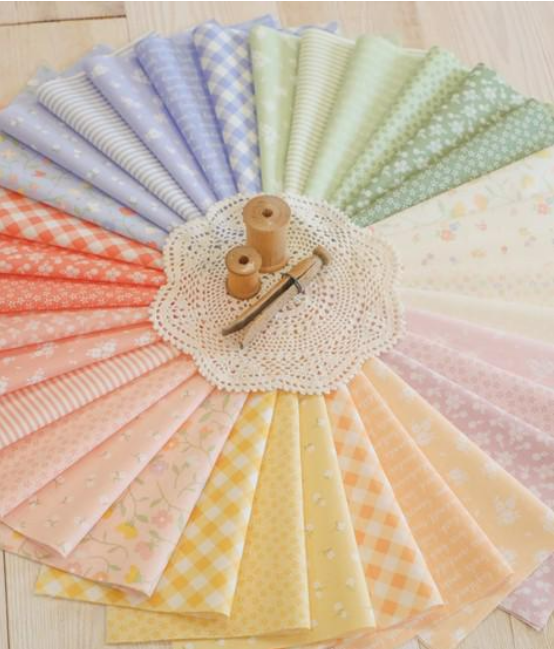 Mayflowers Boxed Quilt Kit (78x78) Pastel Prairie by Heather Briggs from It's My Sew Quilty Life for Moda