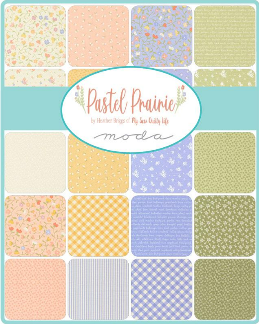 Mayflowers Boxed Quilt Kit (78x78) Pastel Prairie by Heather Briggs from It's My Sew Quilty Life for Moda