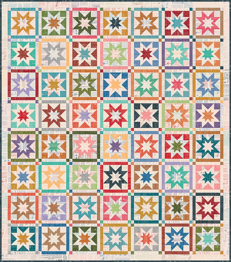 Vice-Versa Quilt Fabric Kit with Pattern Featuring Type-Ography by Lori Holt of Bee in my Bonnet 74.5" x 84.5"