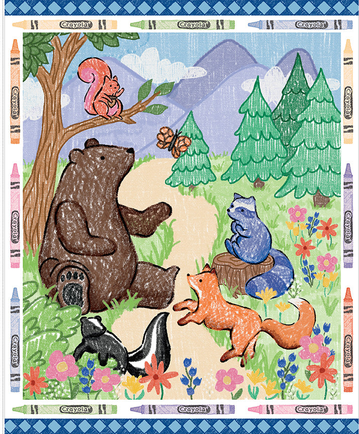 Colorful Critters Fabric Panel – 35.5 x 43.5 – Riley Blake Designs – Preorder Ships in June