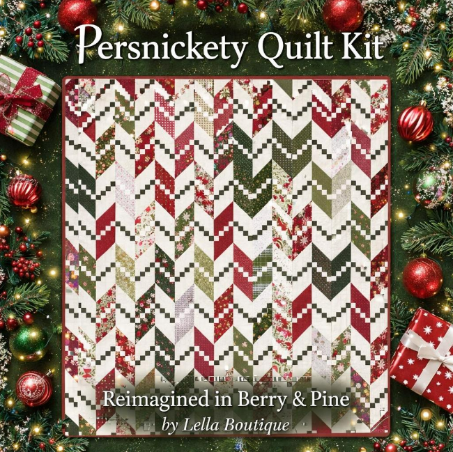 Persnickety Quilt Kit –Reimagined in Berry & Pine by Lella Boutique for Moda 64.5x76.5