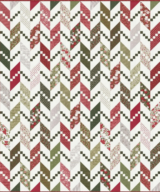 Persnickety Quilt Kit –Reimagined in Berry & Pine by Lella Boutique for Moda 64.5x76.5