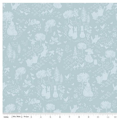 Peter Rabbit and Benjamin Bunny Panel Quilt Kit by Beatrix Potter- 57 1/2 by 57 1/2 Blue