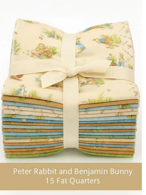 Peter Rabbit and Benjamin Bunny 15  Fat Quarter Bundle Beatrix Potter -Ships January 2025