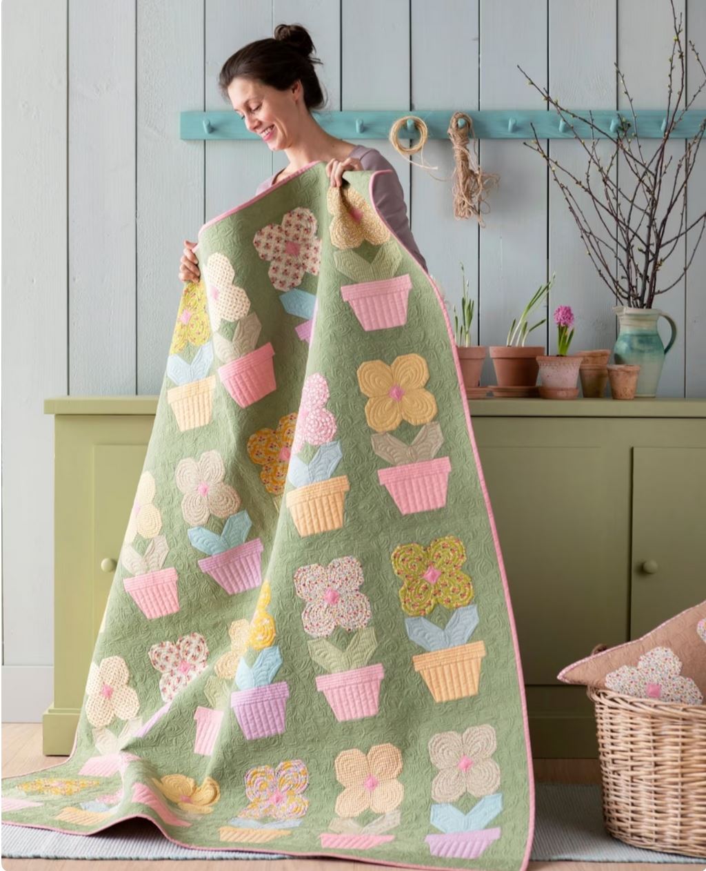 Potted Flowers Quilt Kit – Featuring Creating Memories Spring Collection by TILDA
