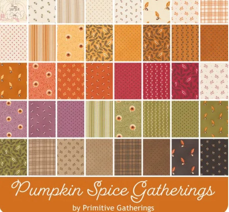 Pumpkin Spice Gatherings Fat Eighth Bundle - By Primitive Gatherings for Moda Fabrics - Shipping May 2025