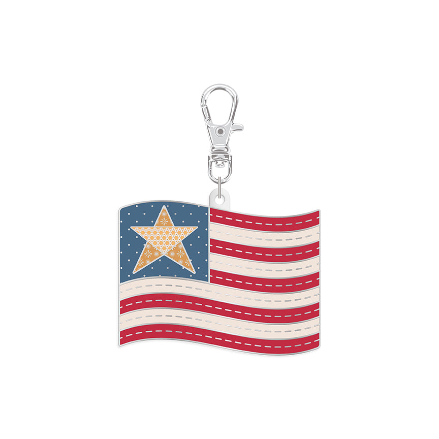 Americana Flag Enamel Happy Charm Lori Holt of Bee in My Bonnet