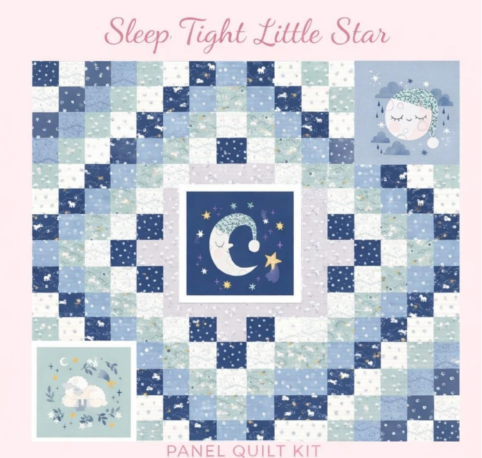Sleep Tight Little Star Panel Quilt Kit 68" x 68" from Twinkle Little Star collection by Natalia Juan Abello for Riley Blake Designs
