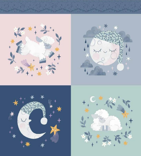 Sleep Tight Little Star Panel Quilt Kit 68" x 68" from Twinkle Little Star collection by Natalia Juan Abello for Riley Blake Designs