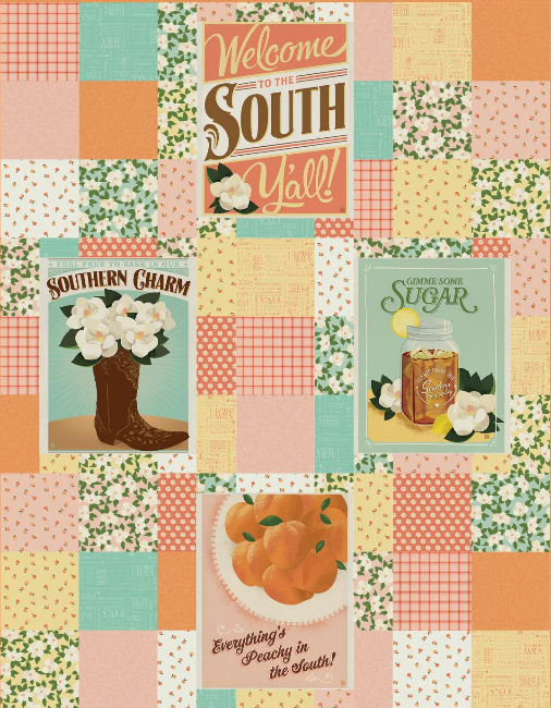 Southern Charm Quilt Panel Kit (56x72) Quilt Top by Riley Blake Fabrics
