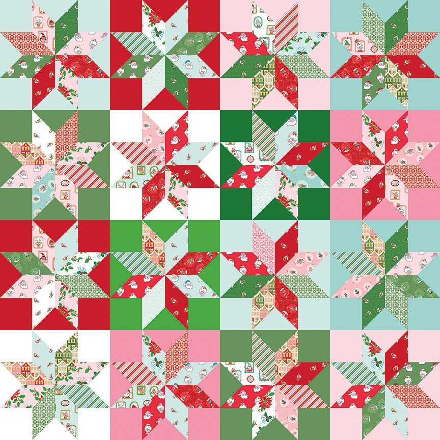 Claus & Co Gathered Quilt Kit 54x62 by Melissa Mortenson for Riley Blake Designs – Includes Backing –  Ships May 2026