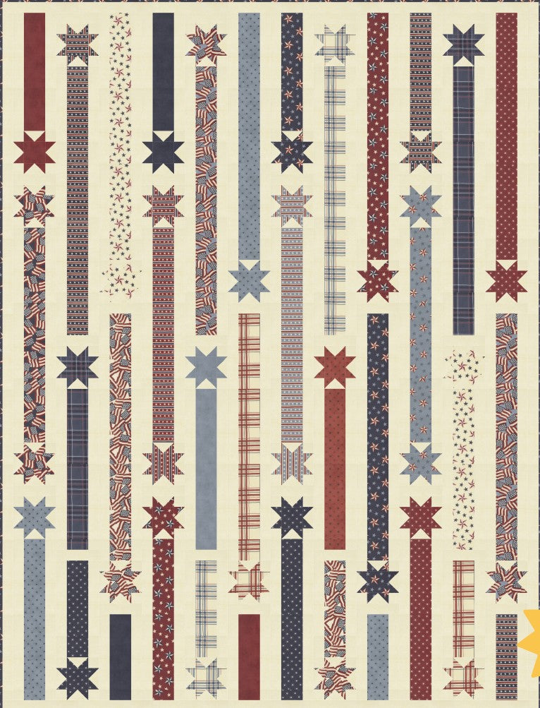 Deb Strain’s America 250 Fireworks Quilt Kit 50” x 66” – Ships in February