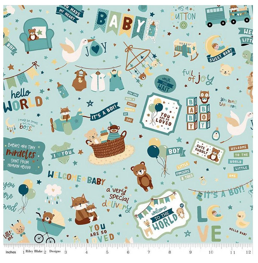 Baby Quilt Kit It’s a Boy Riley Blake Designs by Lori Whitlock 35.5” x 43” Includes backing