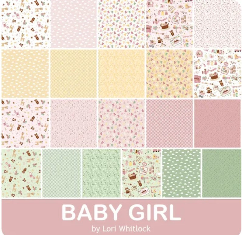 American Jane Row by Row Baby Quilt Kit – Baby Girl by Lori Whitlock for Riley Blake Designs (58” x 58”)