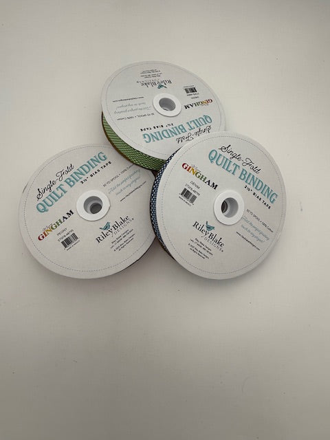 2.5” Bias Quilt Binding – Riley Blake Jazzberry Gingham Single Fold Quilt Binding – Sold by the Yard