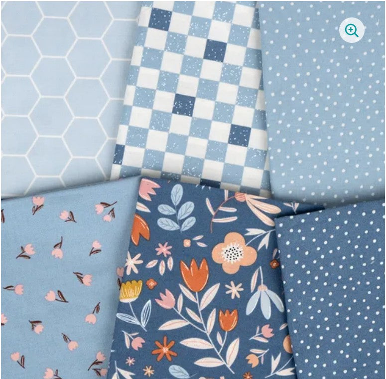 Blossoms and Blooms Flower Child Boxed Quilt Kit 63x84 by Elena Amo for Moda Fabrics Ships October
